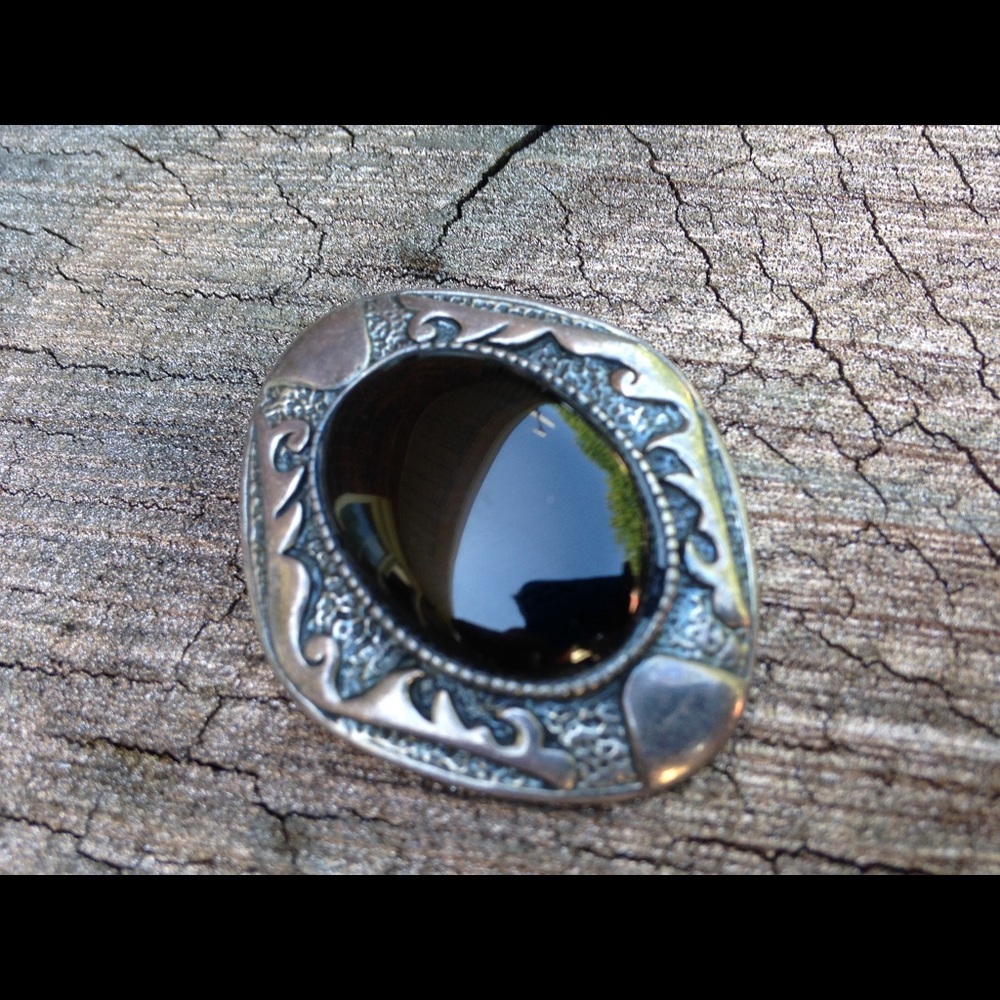 Sterling silver pendant onyx
